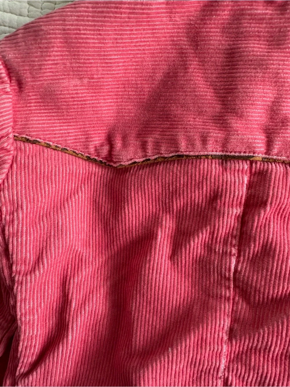 Ralph Lauren Western Corduroy Jacket  with Leather Trim Pink 4T
